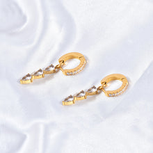 Load image into Gallery viewer, Stainless steel water drop zircon earrings