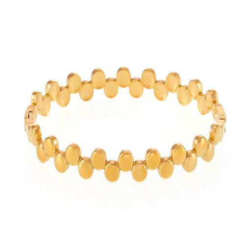Golden stainless steel polka dot clasp bracelet