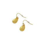 Brass gold-plated golden leaf teardrop leaf earrings