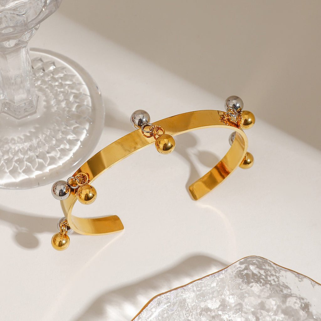 18K gold stainless steel open bracelet