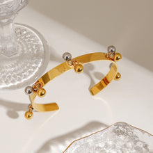 Load image into Gallery viewer, 18K gold stainless steel open bracelet