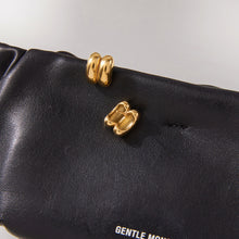 Load image into Gallery viewer, 18K gold stainless steel bean ear studs