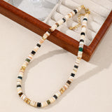 Natural stone colored beaded necklace