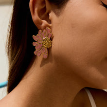Load image into Gallery viewer, Stainless steel oil-dripping flower earrings
