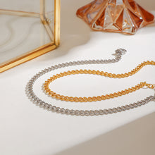 Load image into Gallery viewer, Gold and silver double-layer Cuban chain stainless steel foot chain set