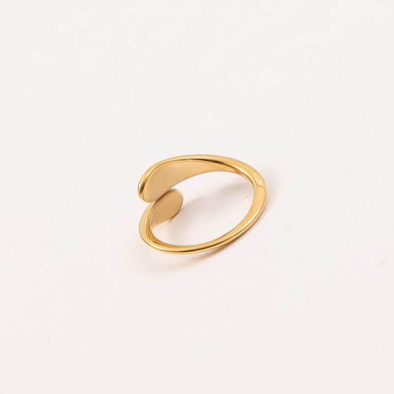 18K gold stainless steel double-ended arc-shaped opening ring