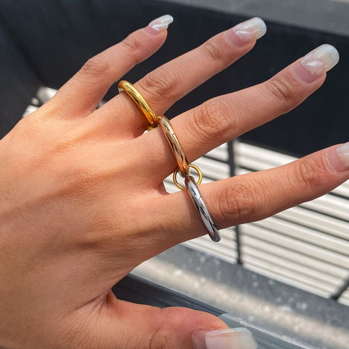Stainless steel multi-layer stacked ring
