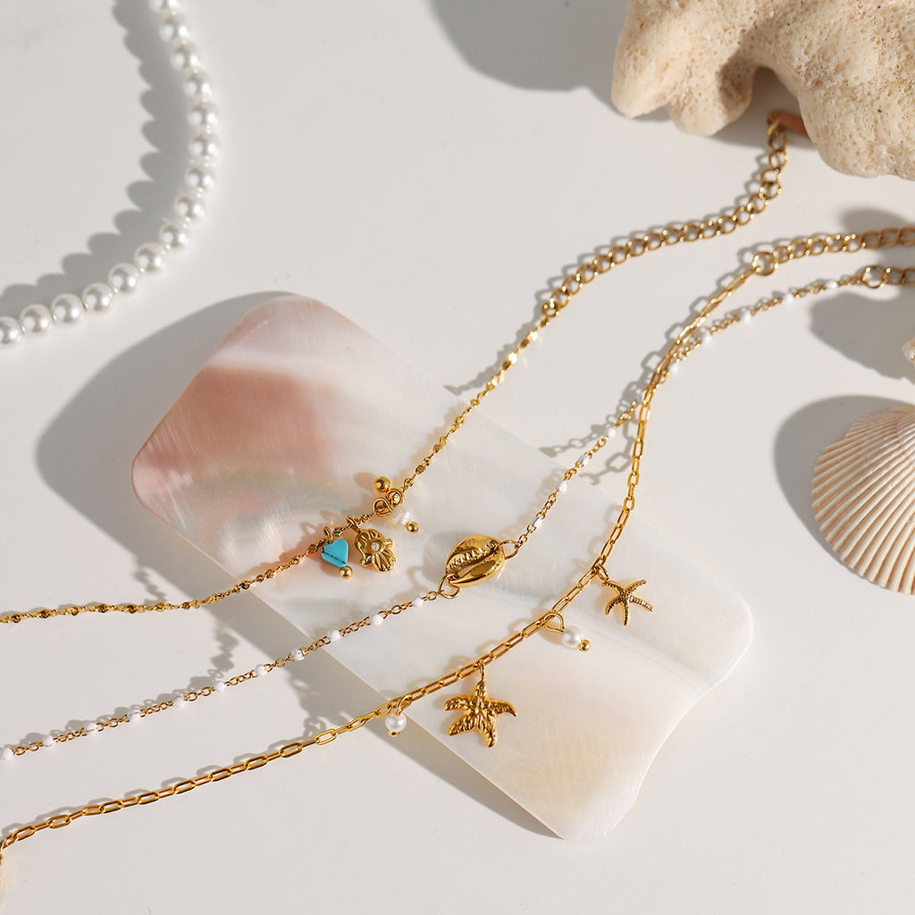 18K gold stainless steel bracelet set