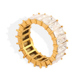 Stainless steel ring set with zircon