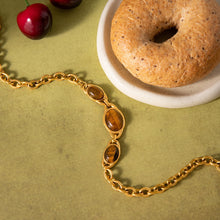 Load image into Gallery viewer, Tiger's eye gold stainless steel necklace