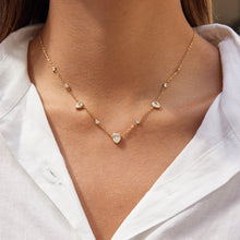 Load image into Gallery viewer, Stainless steel electroplated 18K gold white teardrop zircon necklace