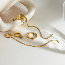 Load image into Gallery viewer, Stainless steel diamond-encrusted fringed earrings