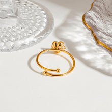 Load image into Gallery viewer, Stainless steel rose flower opening ring