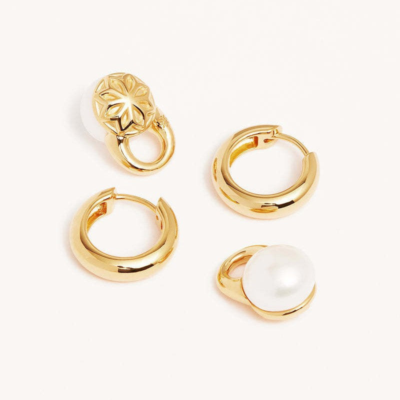 French vintage stainless steel pearl earrings