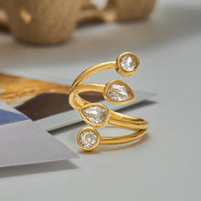 Load image into Gallery viewer, Stainless steel zircon ring