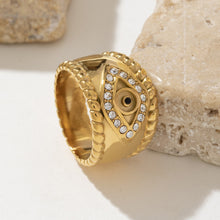 Load image into Gallery viewer, Stainless steel zirconium-encrusted Devil&#39;s Eye ring