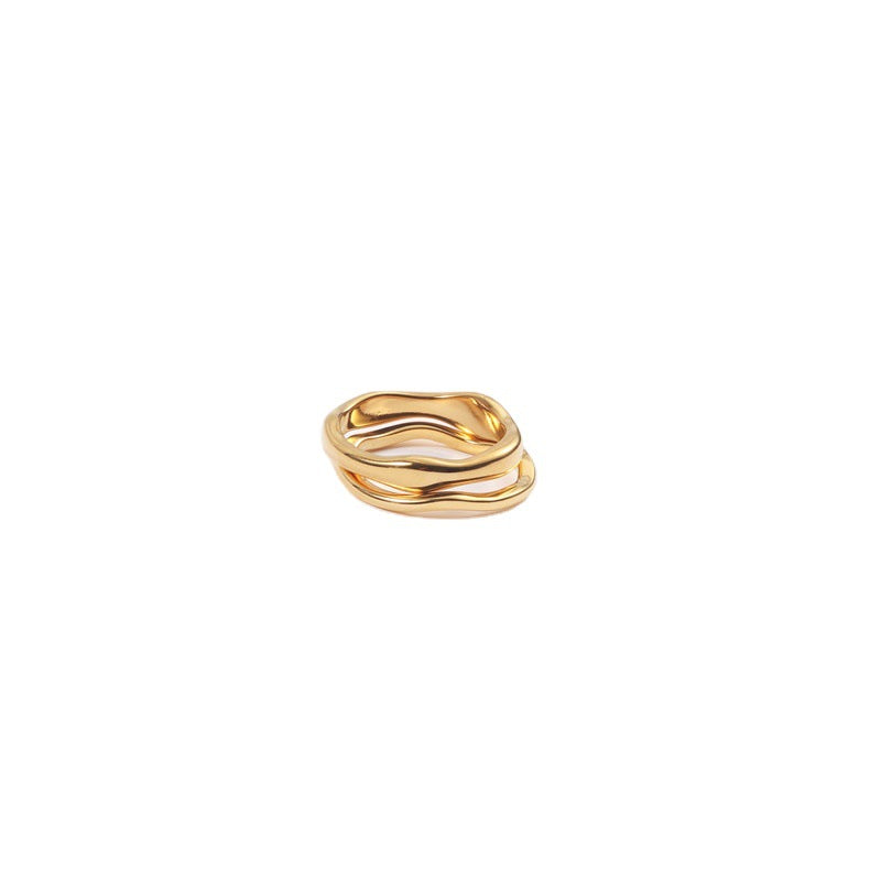 A simple stainless steel ring set of 2 pieces