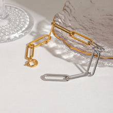 Load image into Gallery viewer, Stainless steel gold and silver color-matched paperclip chain bracelet