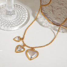 Load image into Gallery viewer, Stainless steel gold and silver color-matched heart-shaped pendant necklace