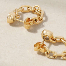 Load image into Gallery viewer, 18K gold stainless steel chain zircon earrings