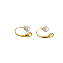 Load image into Gallery viewer, Brass gold-plated small water droplet imitation pearl detachable ear hook earrings
