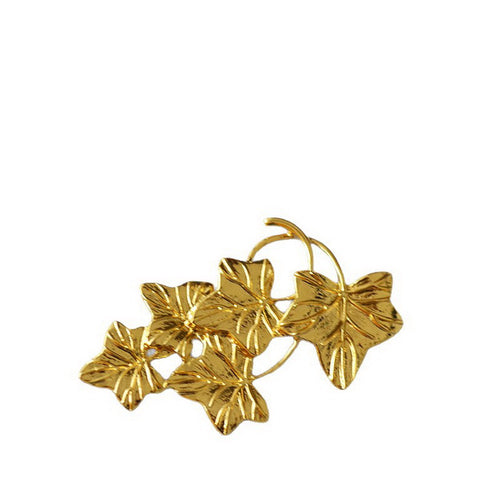 Vine, grape and leaf coat brooch