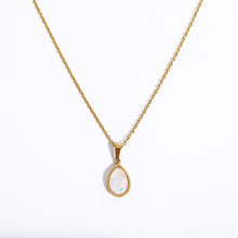 Load image into Gallery viewer, Stainless steel imitation opal opal water drop pendant necklace