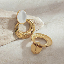 Load image into Gallery viewer, Stainless steel cat-eye stone earrings