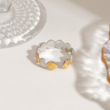 Load image into Gallery viewer, 18K gold stainless steel small shell gold and silver color-matched open ring