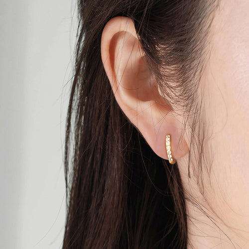 1 pair of S925 sterling silver zircon earrings and ear rings