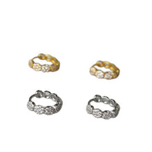 Load image into Gallery viewer, White zircon full-diamond hollowed-out round mini copper ear buckles