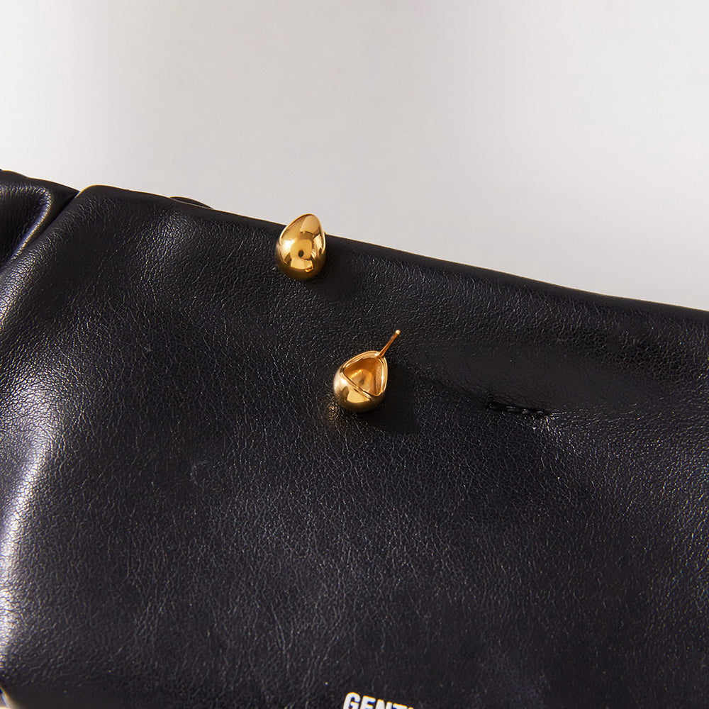 18K gold stainless steel teardrop earrings