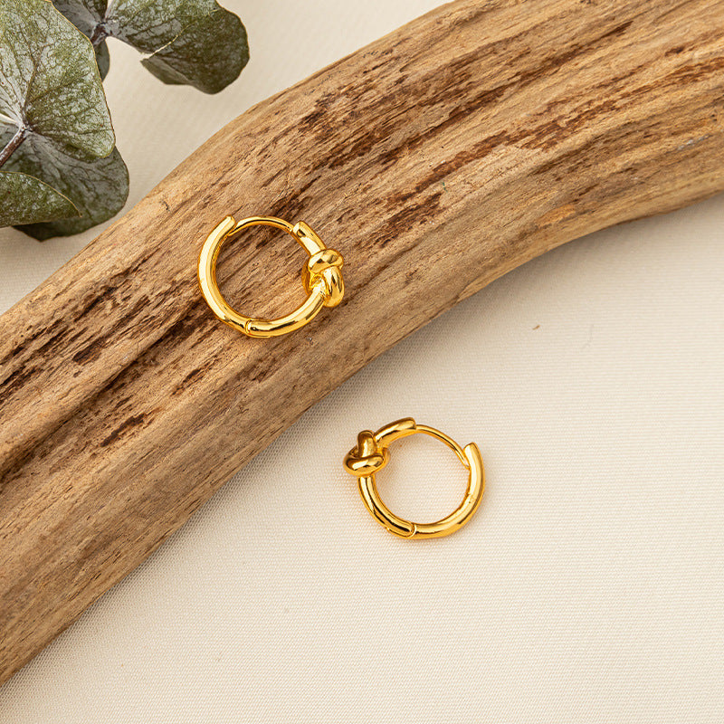 Golden French plain ring ear buckles