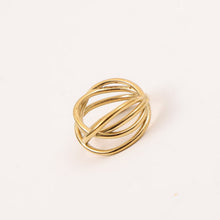 Load image into Gallery viewer, One stainless steel wound and hollowed-out line ring