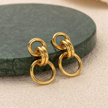 Load image into Gallery viewer, Stainless steel perforated circular earrings