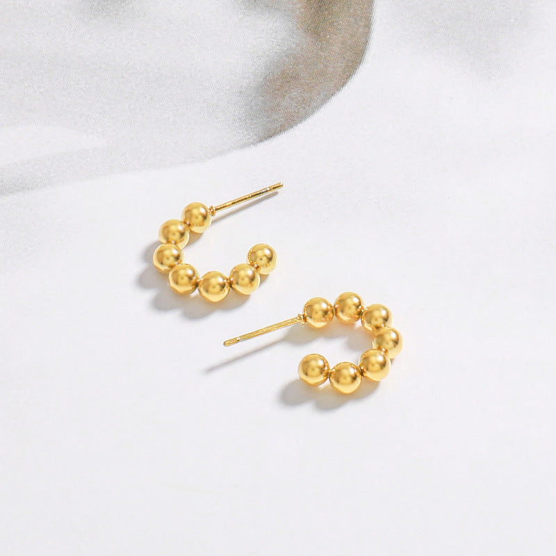 Stainless steel U-shaped stud earrings