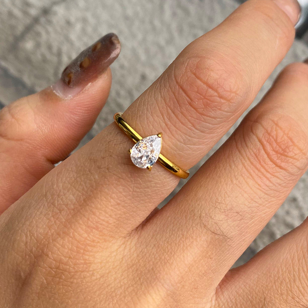 A 3-piece set of stainless steel diamond-encrusted stackable rings