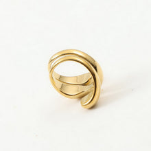 Load image into Gallery viewer, 18K gold stainless steel spiral three-layer smooth ring
