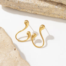 Load image into Gallery viewer, Stainless steel 18K gold geometric line design earrings