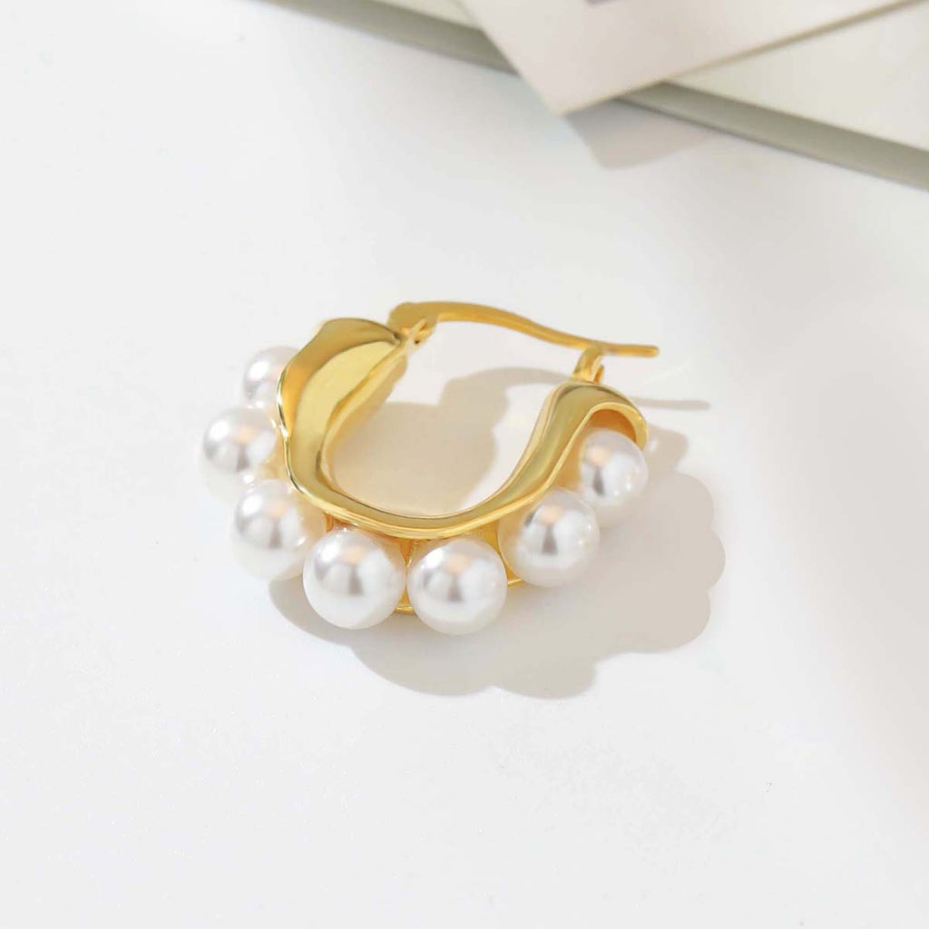 Pearl U-shaped ear rings