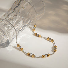 Load image into Gallery viewer, Stainless steel gold bead color-matched necklace