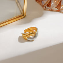 Load image into Gallery viewer, 18K gold stainless steel cross-threaded opening color-matching ring