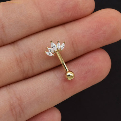 One navel pin, an overall S925 sterling silver navel ring
