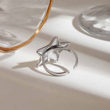 Load image into Gallery viewer, Stainless steel five-pointed star smooth open ring