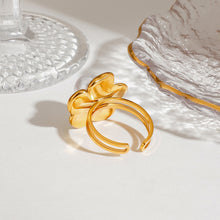 Load image into Gallery viewer, Stainless steel flower pearl open ring