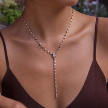 Load image into Gallery viewer, Golden stainless steel zircon Y-shaped autumn and winter long necklace