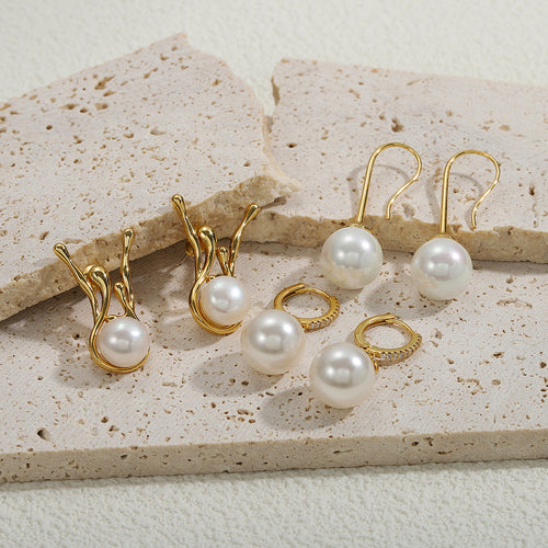 Imitation pearl earrings