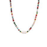 Freshwater rice grain pearl natural stone beaded necklace collarbone chain