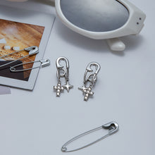 Load image into Gallery viewer, Stainless steel cross zircon pendant earrings