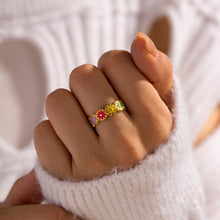 Load image into Gallery viewer, Stainless steel oil-dripping Daisy open ring